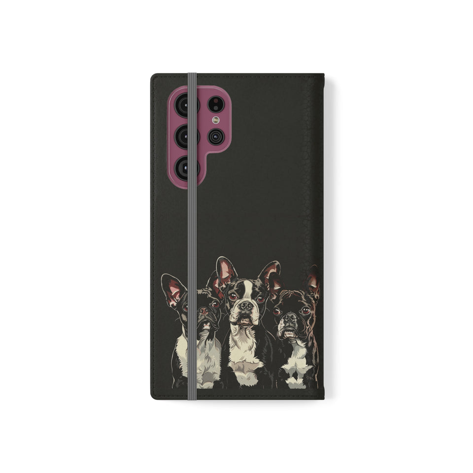 Boston Terrier Phone Case | Boston Terrier Wallet Phone Case | IPhone & Samsung Galaxy Boston Terrier Flip Cases