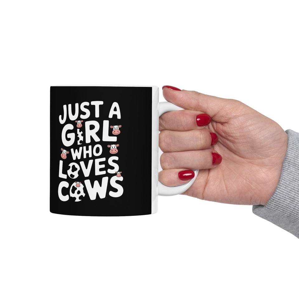 Just A Girl Who Loves Cows Mug | Cute Cow Gifts | Cow Coffee Mug 11oz