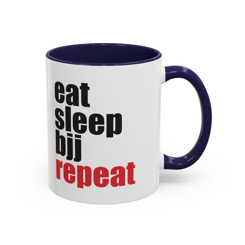 Brazilian Jiu Jitsu Eat Sleep BJJ Repeat | BJJ Accent Coffee Mug