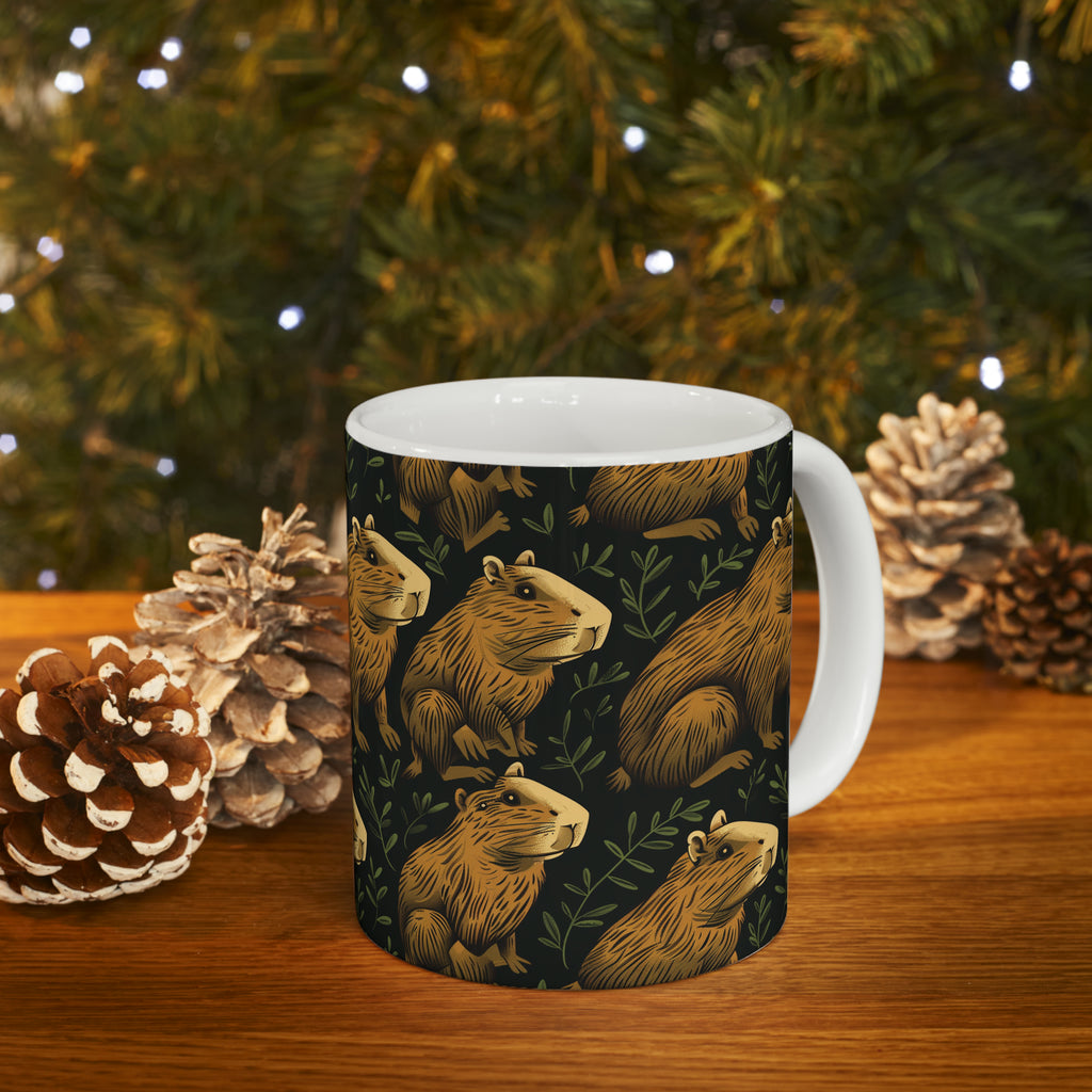 Capybara Mug  | Capybara Coffee Mug | Cute Capy Pattern 2 Coffee Mug 11oz
