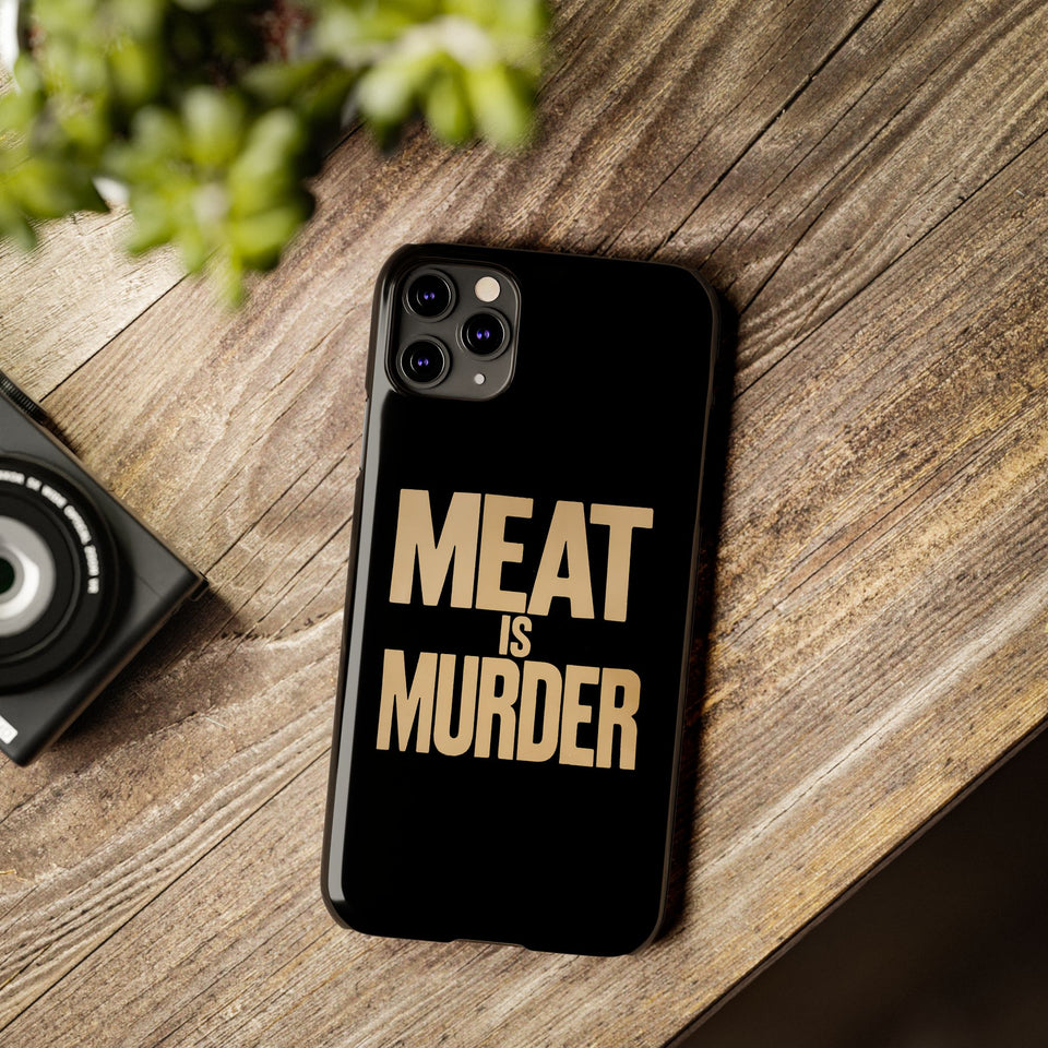 Premium Vegan Meat Is Murder iPhone Case | Vegan Gifts Slim Phone Cases