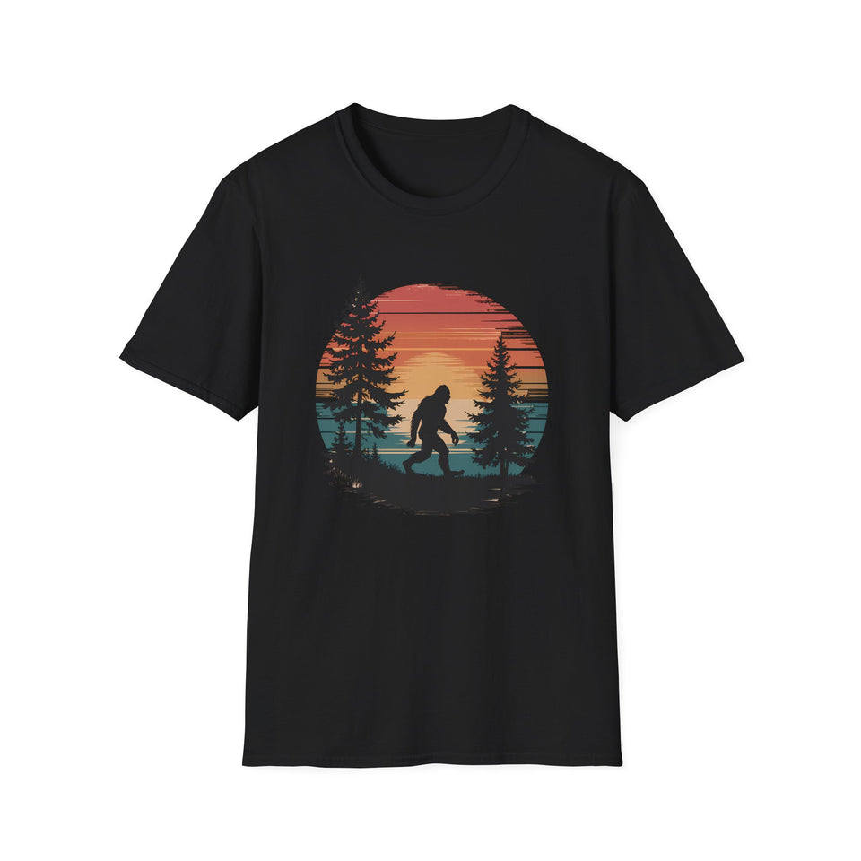 Sasquatch In the Forrest Bigfoot Sunset Shirt T-Shirt