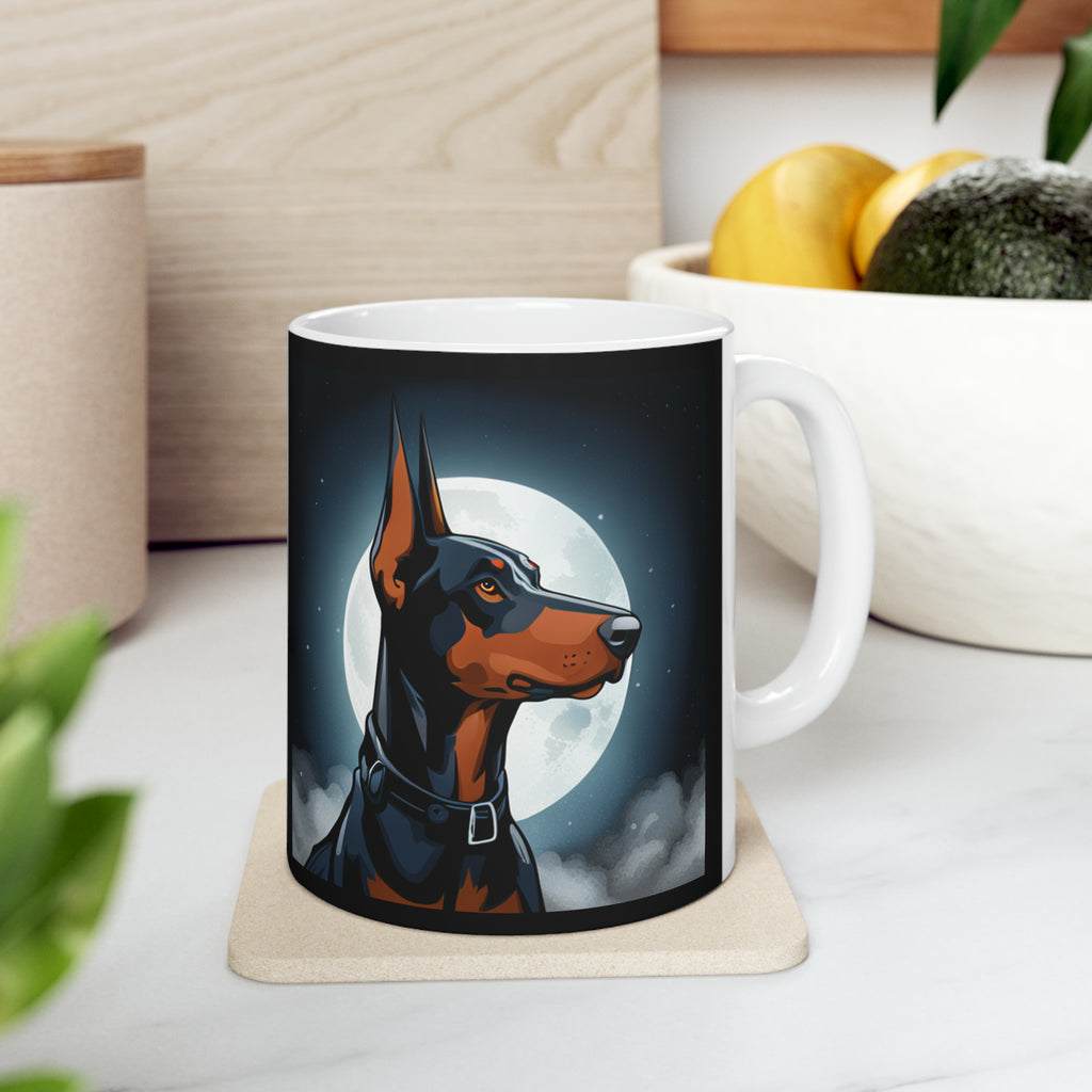 Doberman Mug | Doberman Gifts | Doberman Presents Moon Ceramic Mug 11oz