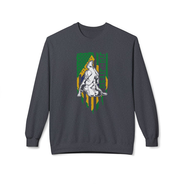 Brazilian Jiu Jitsu Armbar Flag BJJ Unisex Midweight Softstyle Fleece Crewneck Sweatshirt