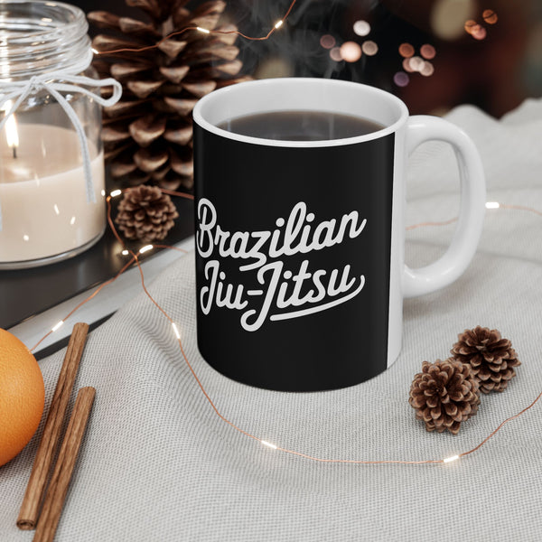Brazilian Jiu Jitsu Cursive BJJ Ceramic Mug | Brazilian Jiu Jitsu Gifts (11oz)