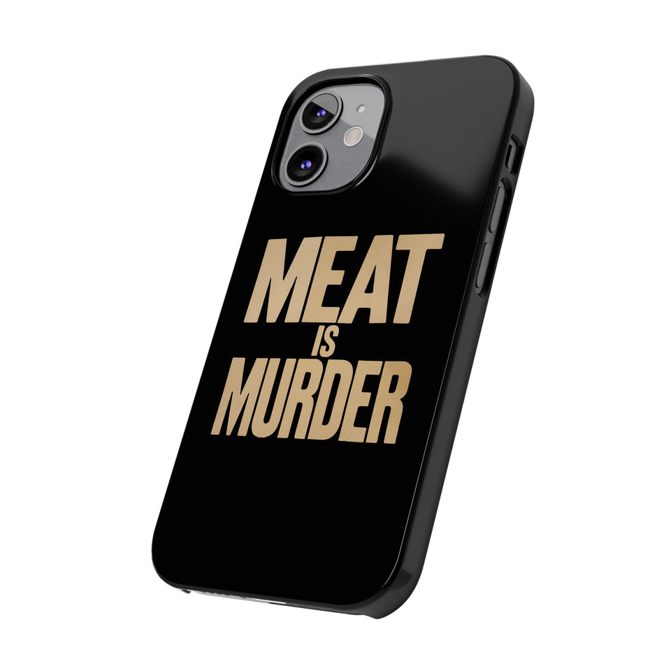 Premium Vegan Meat Is Murder iPhone Case | Vegan Gifts Slim Phone Cases