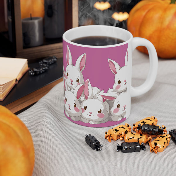 Cute Anime Rabbits - Rabbit Ceramic Mug | Cute Anime Rabbits - Rabbit Gifts (11oz)