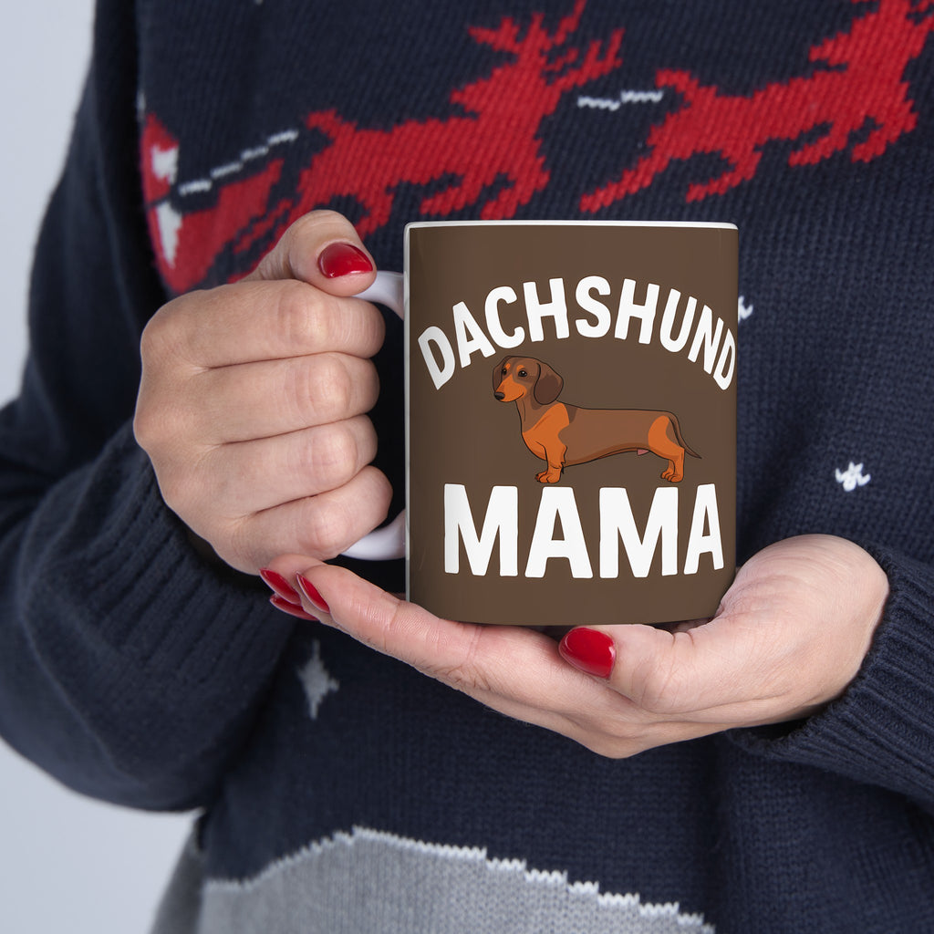 Dachshund Mama Mug | Dachshund Gift | Dachshund Merchandise | Weiner Dog Gifts | Dachshund Presents Ceramic Mug 11oz 2