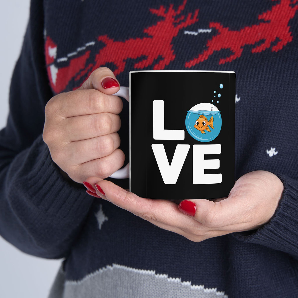 Cute Love Goldfish Mug | Goldfish Coffee Mug | Cute Goldfish Coffee Mug 11oz