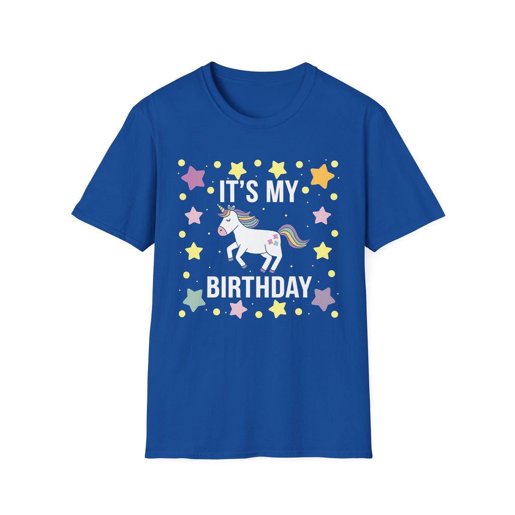 Unicorn It's My Birthday - Unicorn T-Shirt - Softstyle