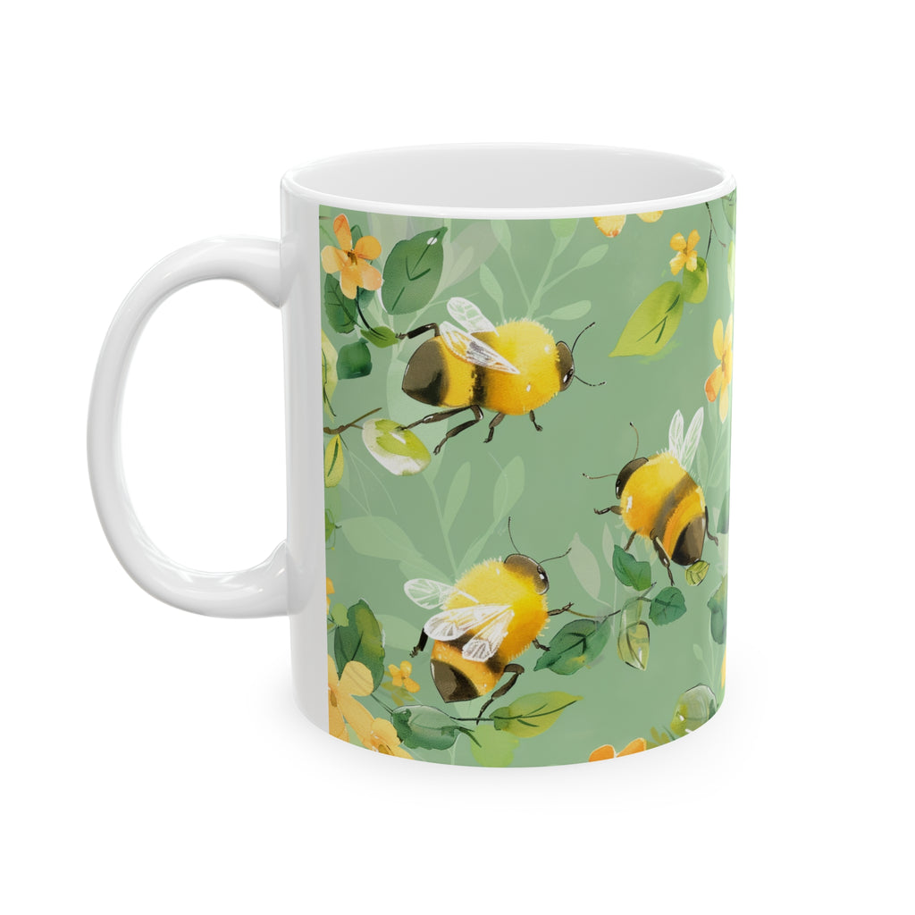 Bee Mug | Bee Gifts | Bee Presents | Watercolor Bees Ceramic Mug 11oz
