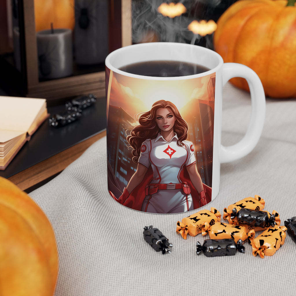 Superhero Nurse Mug | Nurse Gift | Future Nurse ICU Nurse Registered Nurse ER Nurse Pediatric Nurse Ceramic Mug 11oz