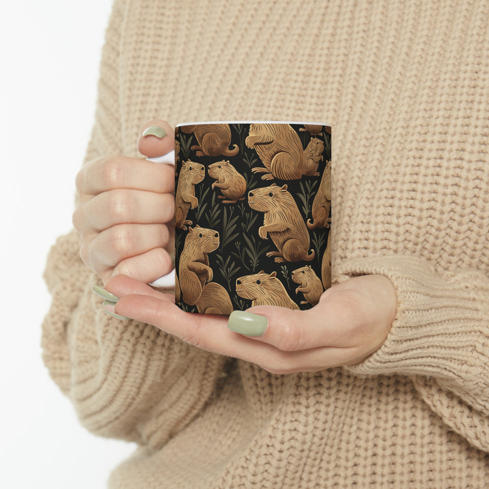Capybara Mug  | Capybara Coffee Mug | Cute Capy Pattern Coffee Mug 11oz