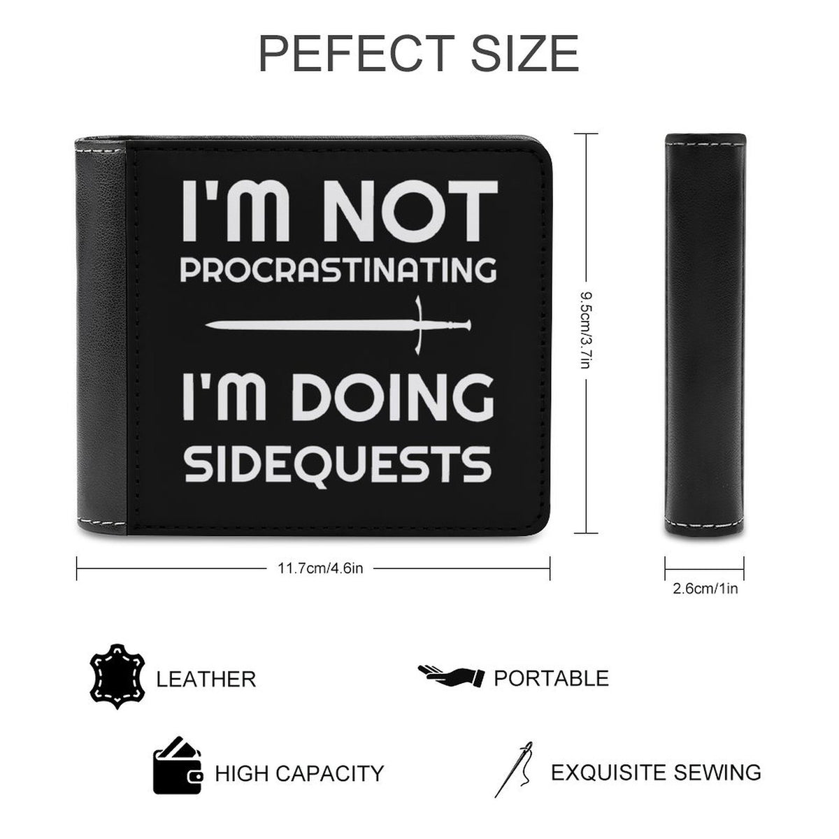 I'm Not Procrastinating I'm Doing Side Quests Fantasy RPG Video Gamer Wallet