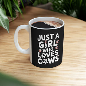 Just A Girl Who Loves Cows Mug | Cute Cow Gifts | Cow Coffee Mug 11oz Just A Girl Who Loves Cows Mug | Cute Cow Gifts | Cow Coffee Mug 11oz