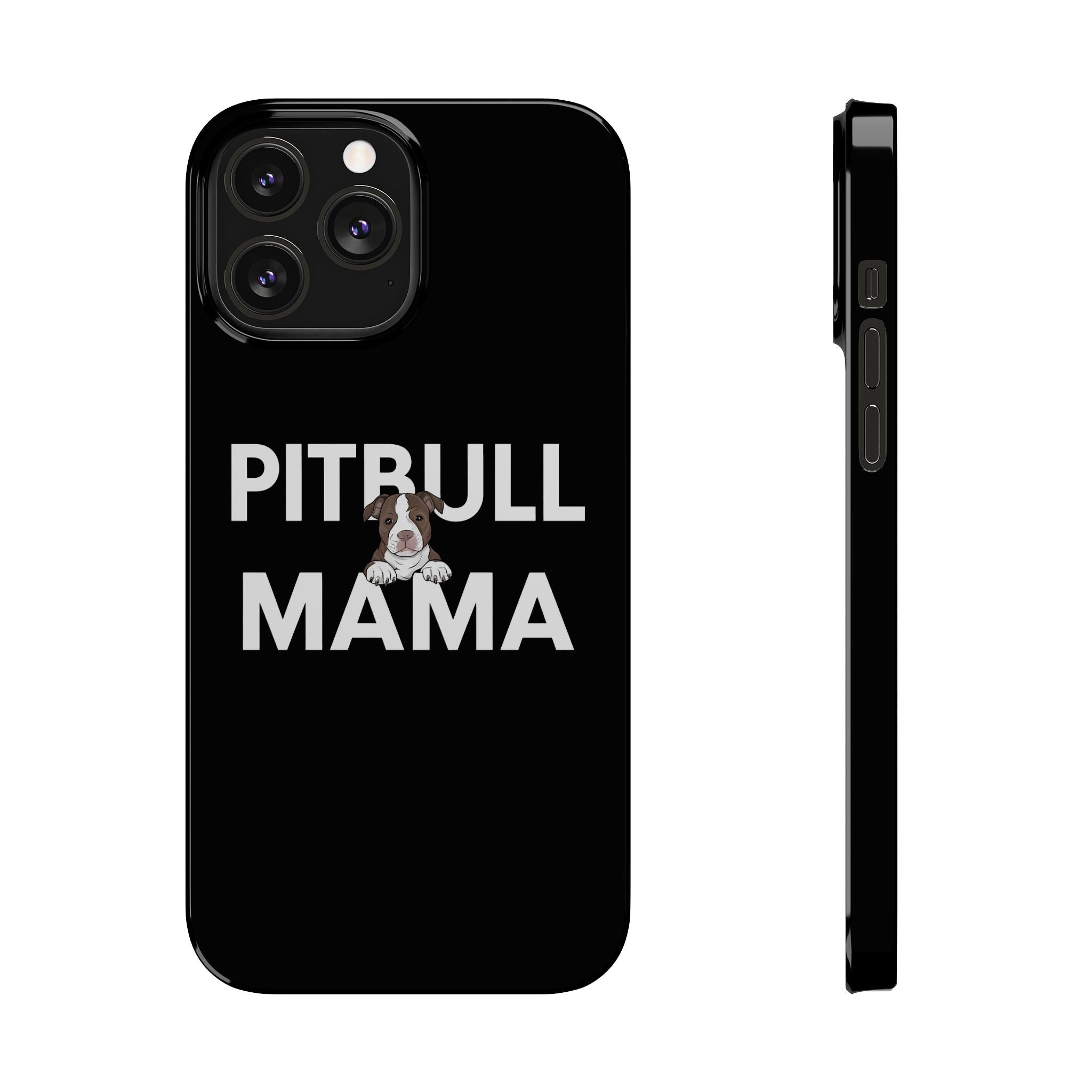 Premium Pitbull Mama 3 iPhone Case | Pitbull Gifts Slim Phone Cases