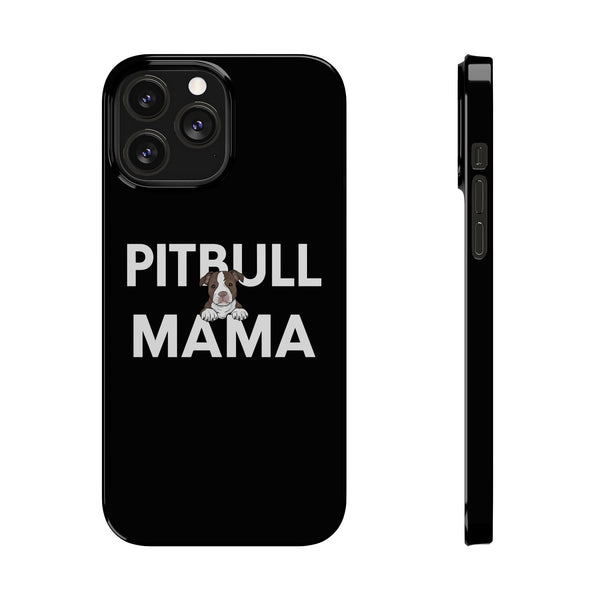Premium Pitbull Mama 3 iPhone Case | Pitbull Gifts Slim Phone Cases