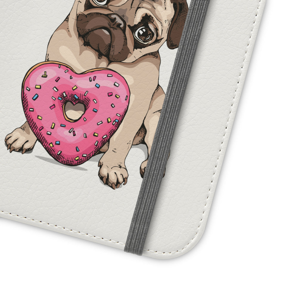 Pug Phone Case | I Love My Pug Wallet Phone Case | IPhone & Samsung Galaxy Pug Flip Cases White