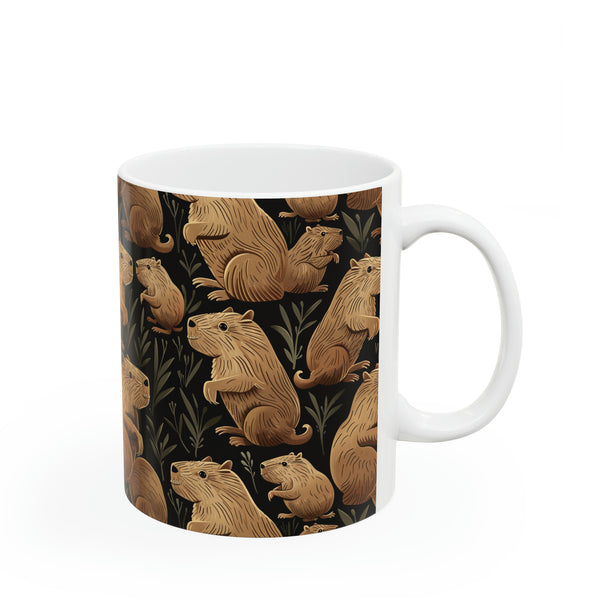Capybara Mug  | Capybara Coffee Mug | Cute Capy Pattern Coffee Mug 11oz