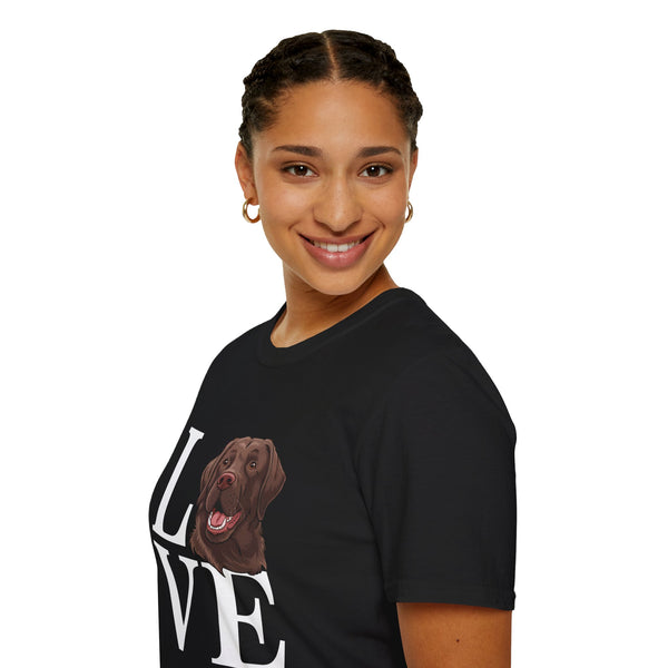 Love Chocolate Labrador Dog Unisex T-Shirt - Chocolate Labrador Shirt