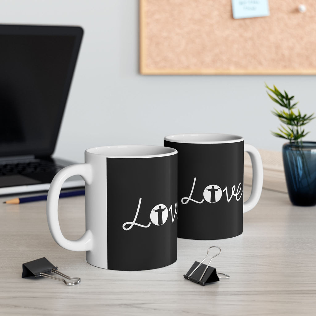 Love Jesus Faith Ceramic Mug | Love Faith In Jesus Gifts (11oz)