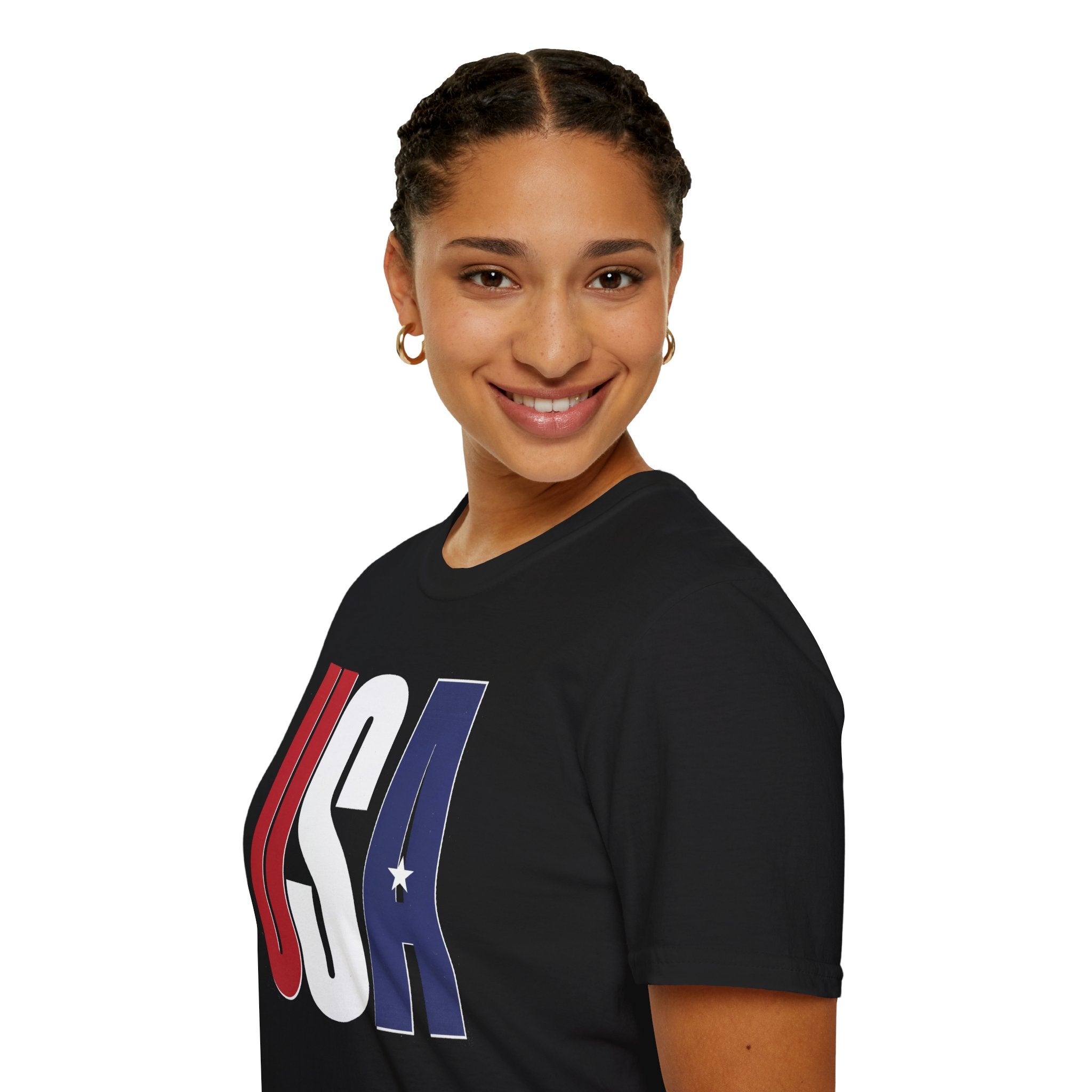 USA Flag Graphic T-Shirt — Red White & Blue Patriotic Tee