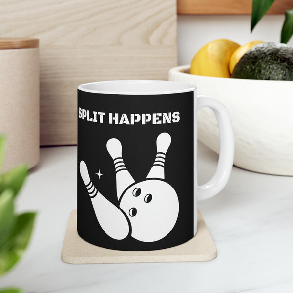 Funny Bowling Mug | Split Happens Bowling Coffee Mug | Bowling Gifts | Funny Bowling Presents | Bowling Mug 11oz