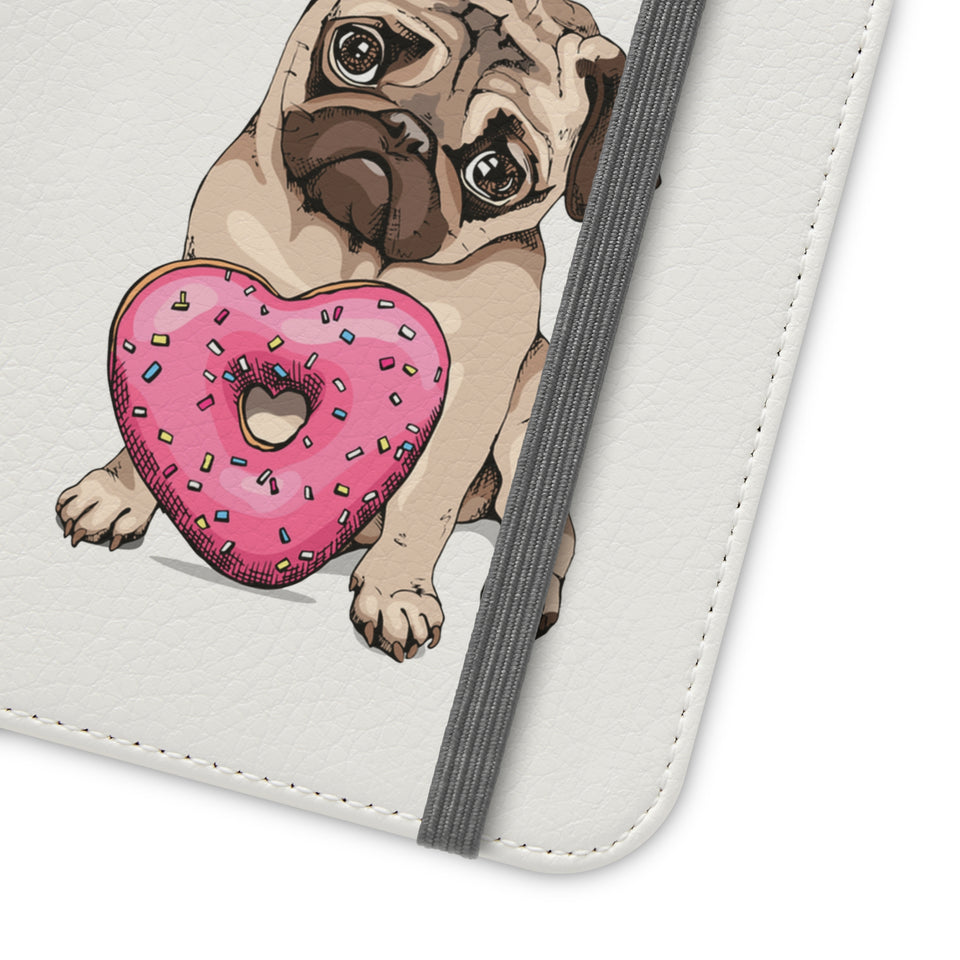 Pug Phone Case | I Love My Pug Wallet Phone Case | IPhone & Samsung Galaxy Pug Flip Cases White