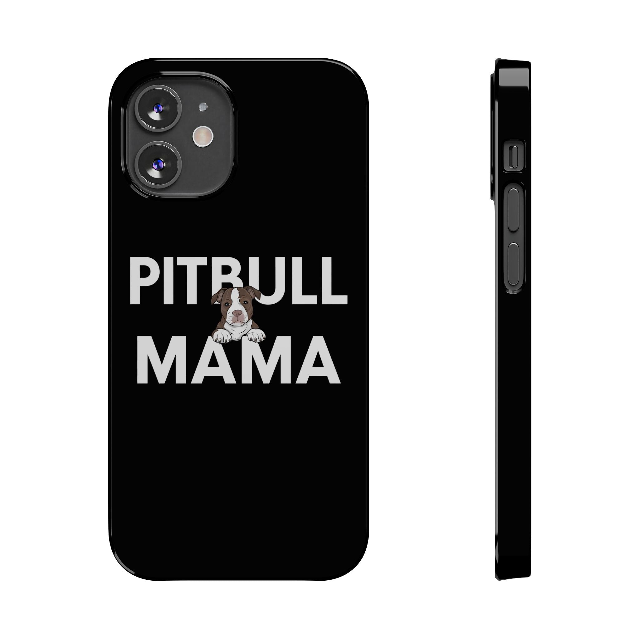 Premium Pitbull Mama 3 iPhone Case | Pitbull Gifts Slim Phone Cases