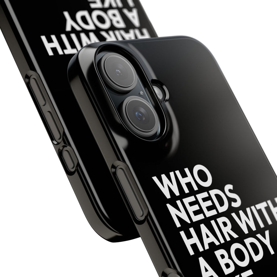 Premium Who Needs Hair With A Body Like This iPhone Case | Funny Bald Gifts Slim Phone Cases