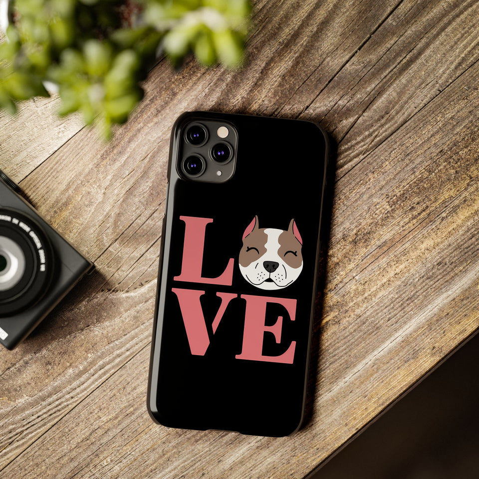 Premium Love Pitbulls iPhone Case | Pitbull Gifts Slim Phone Cases