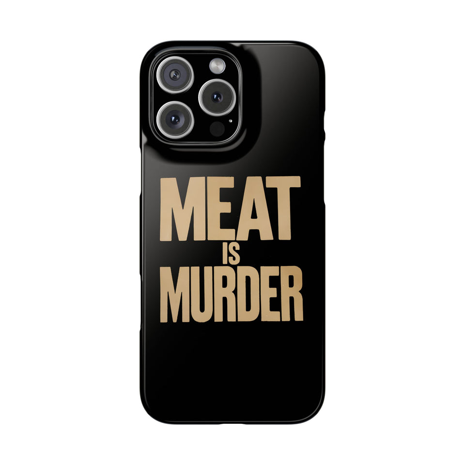 Premium Vegan Meat Is Murder iPhone Case | Vegan Gifts Slim Phone Cases