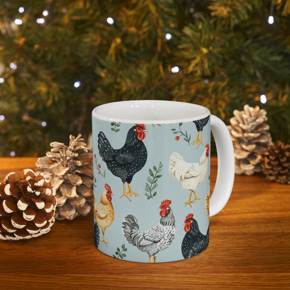 Personalized Christmas Chicken Coffee Mug – Custom Name Baby Chicken Singing Mug For Chicken Lovers