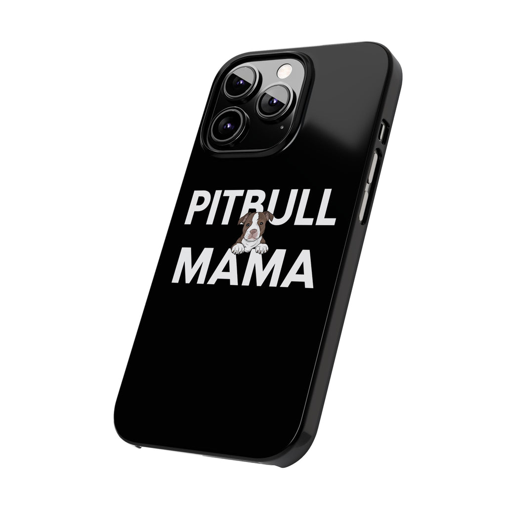Premium Pitbull Mama 3 iPhone Case | Pitbull Gifts Slim Phone Cases