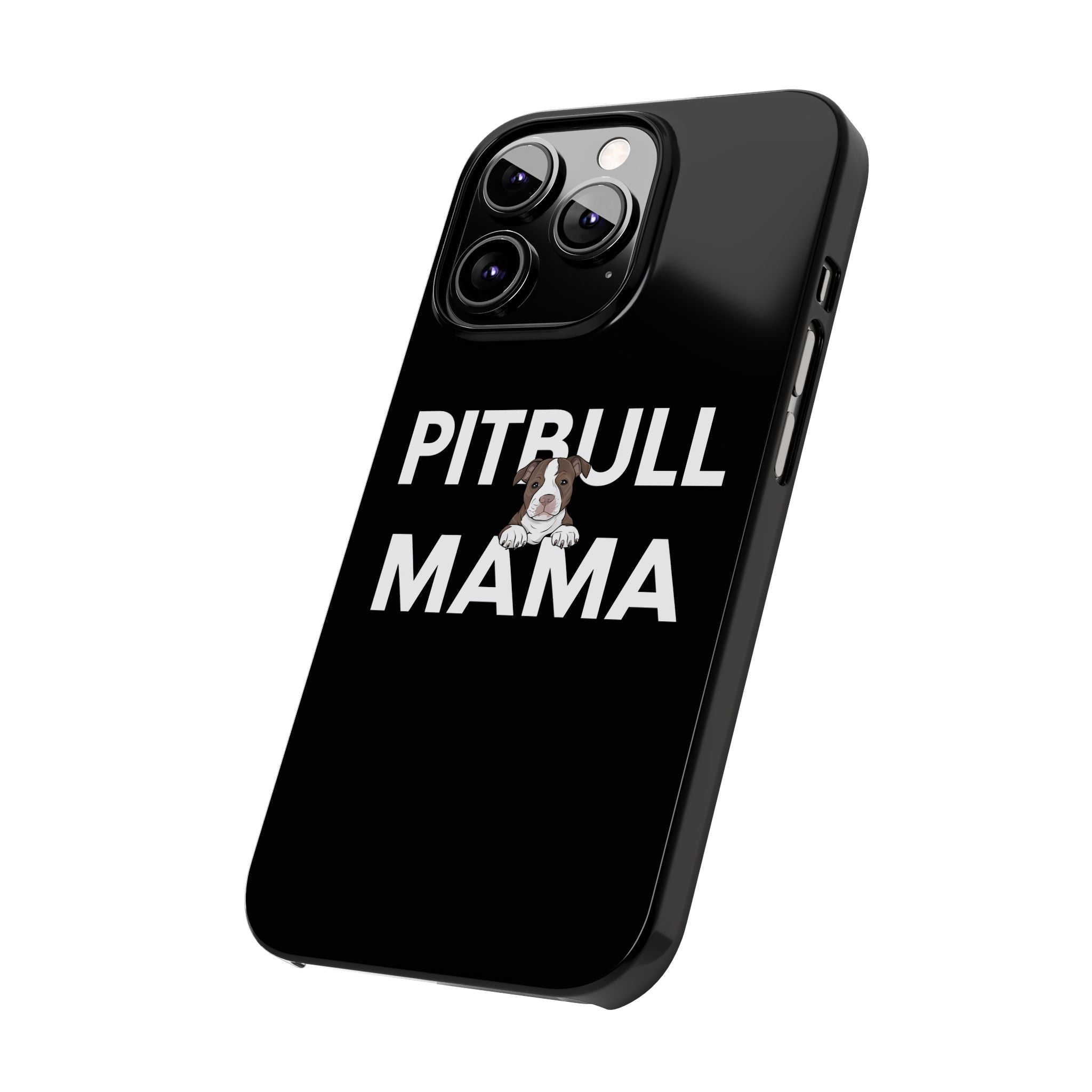 Premium Pitbull Mama 3 iPhone Case | Pitbull Gifts Slim Phone Cases
