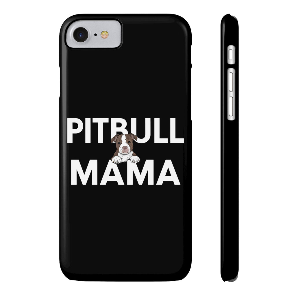 Premium Pitbull Mama 3 iPhone Case | Pitbull Gifts Slim Phone Cases