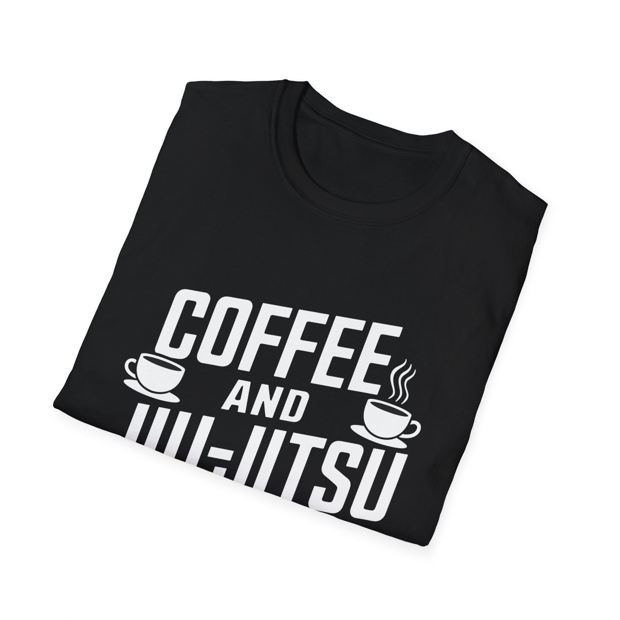 Coffee and Jiu Jitsu Shirt | BJJ Gift | Brazilian Jiu Jitsu Merchandise - Unisex Softstyle T-Shirt