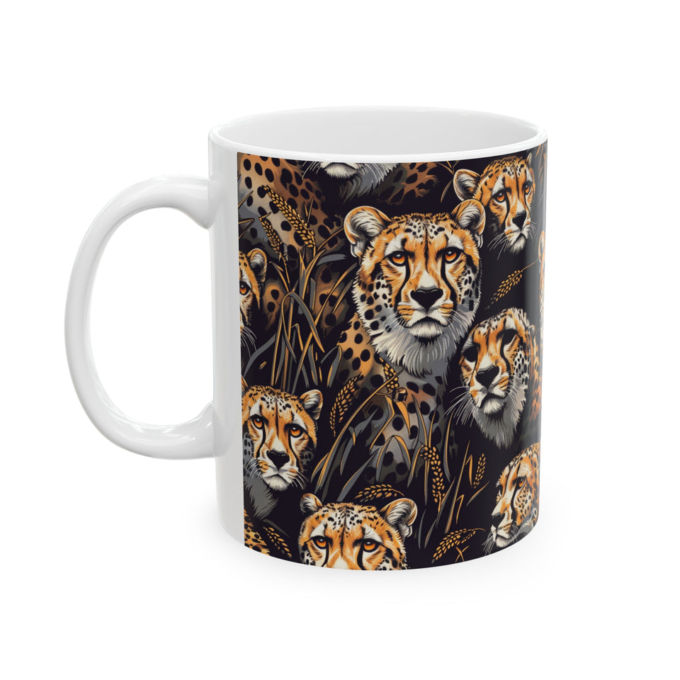 Cheetah Mug | Cheetah Gifts | Cheetah Presents | Group Of Cheetah Ceramic Mug 11oz