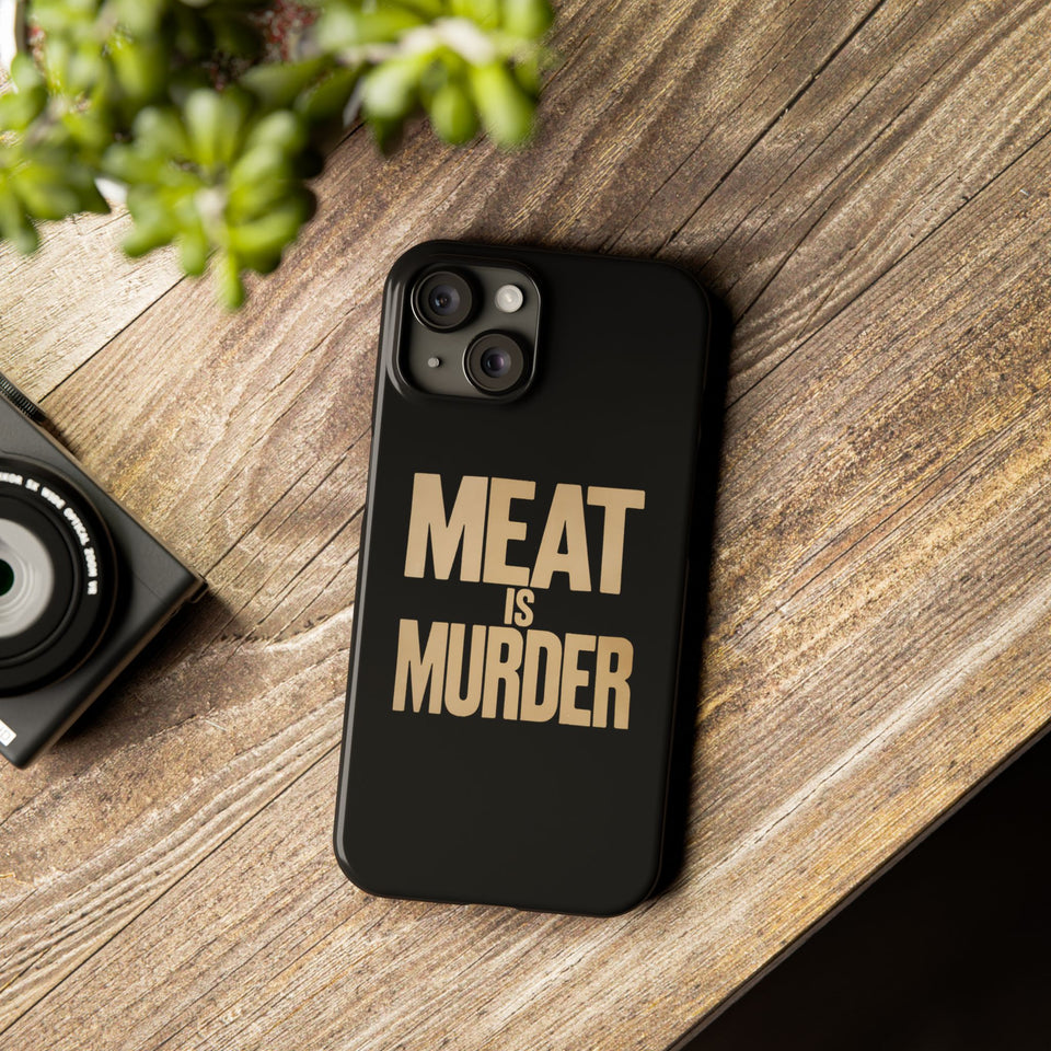 Premium Vegan Meat Is Murder iPhone Case | Vegan Gifts Slim Phone Cases