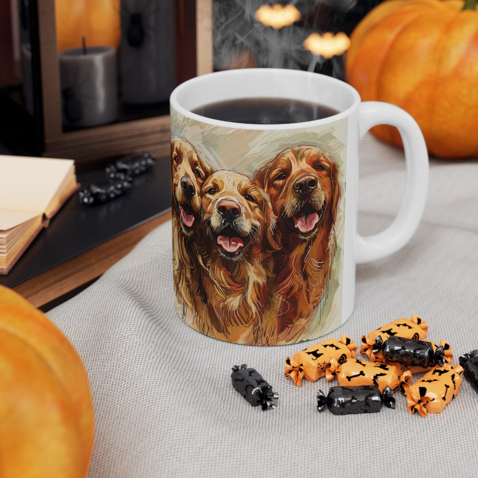 Golden Retriever Mug Group | Golden Retriever Gift | Golden Retriever Coffee Mug | Golden Retriever Presents Mug 11oz