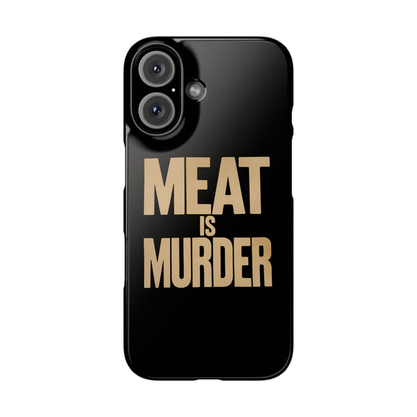Premium Vegan Meat Is Murder iPhone Case | Vegan Gifts Slim Phone Cases