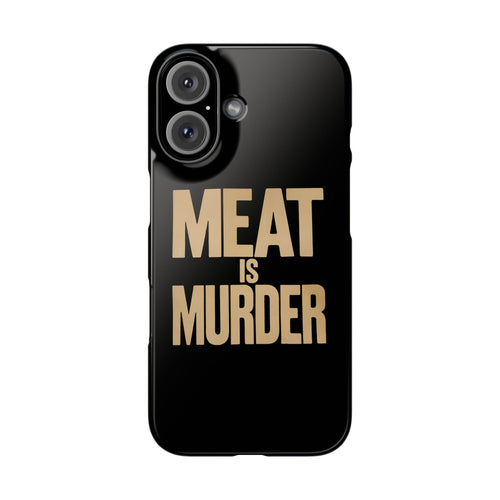 Premium Vegan Meat Is Murder iPhone Case | Vegan Gifts Slim Phone Cases