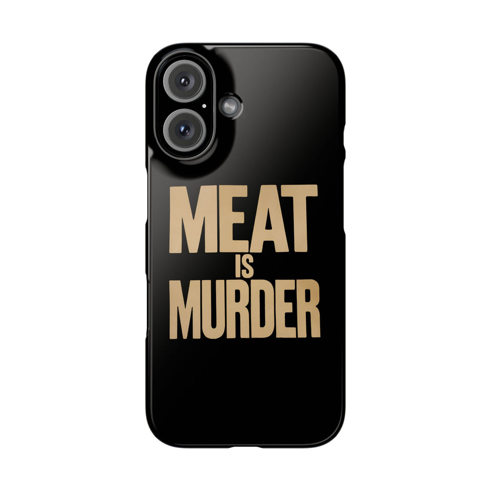 Premium Vegan Meat Is Murder iPhone Case | Vegan Gifts Slim Phone Cases