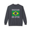 Brazilian Jiu Jitsu Flag 2 BJJ Unisex Midweight Softstyle Fleece Crewneck Sweatshirt