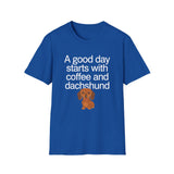 Dachshund Coffee T-Shirt — 