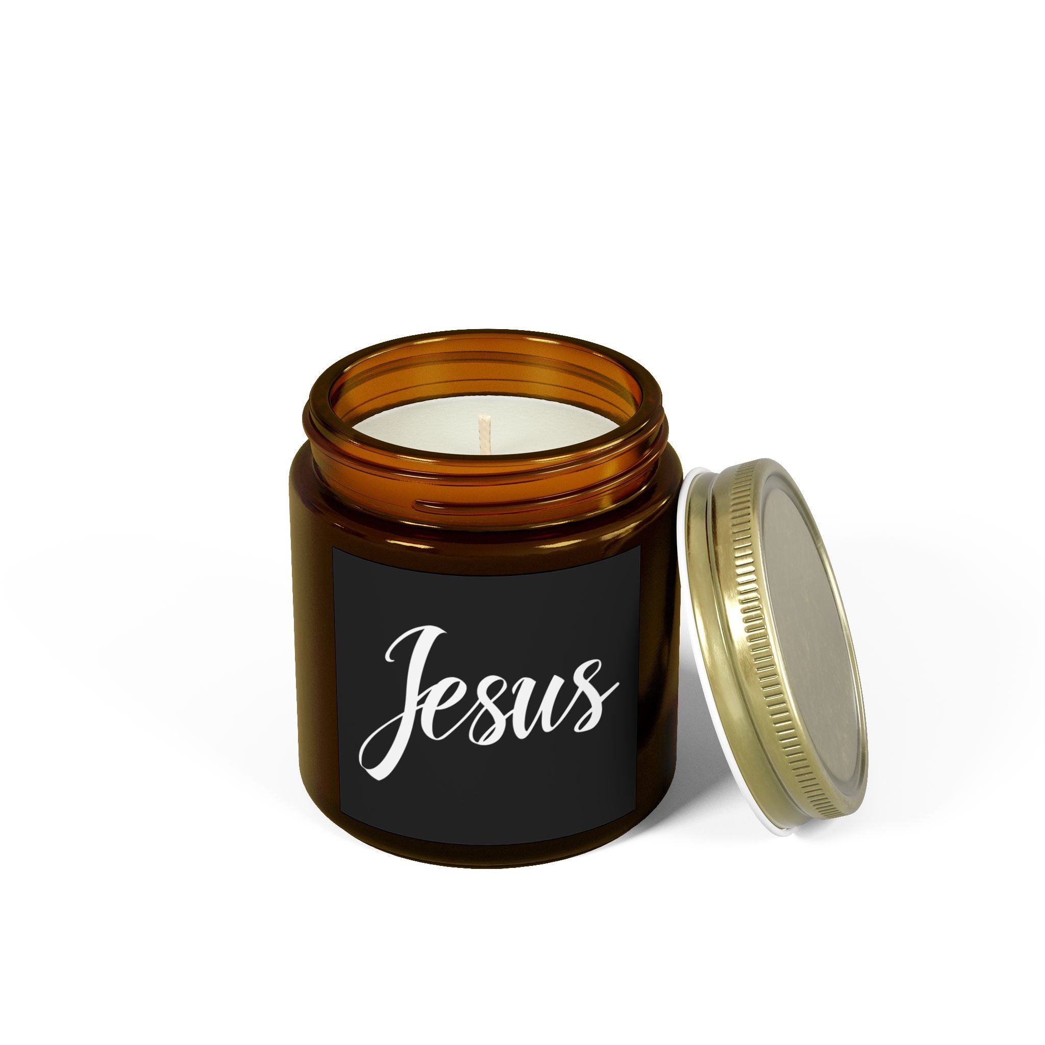 Jesus Cross Faith Scented Candle - Christian Jesus Coconut Apricot Wax Candle (4oz, 9oz)