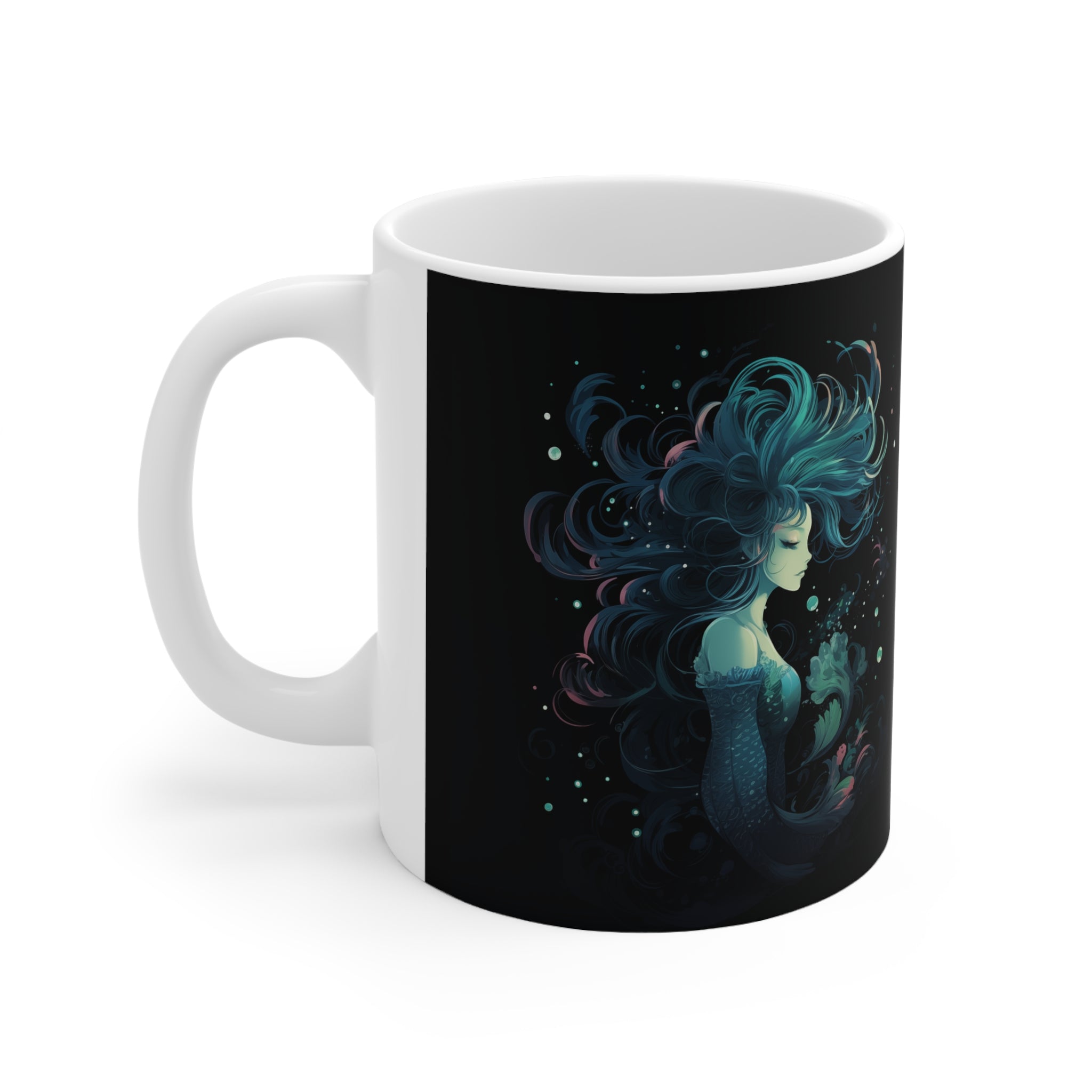mermaid mug, mermaid coffee mug, mermaid gift, mermaid gifts for women, mermaid gifts for adults, mermaid presents, black mermaid shirt, mermaid shirts for adults Main image