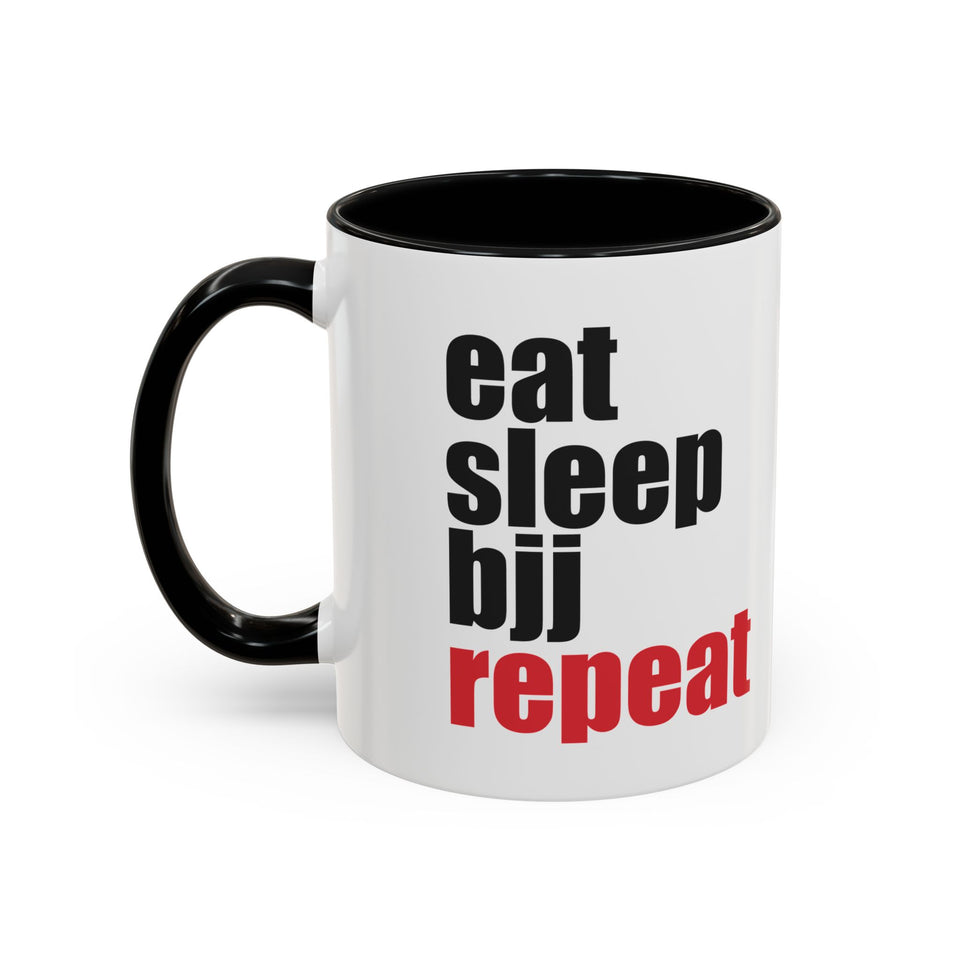 Brazilian Jiu Jitsu Eat Sleep BJJ Repeat | BJJ Accent Coffee Mug