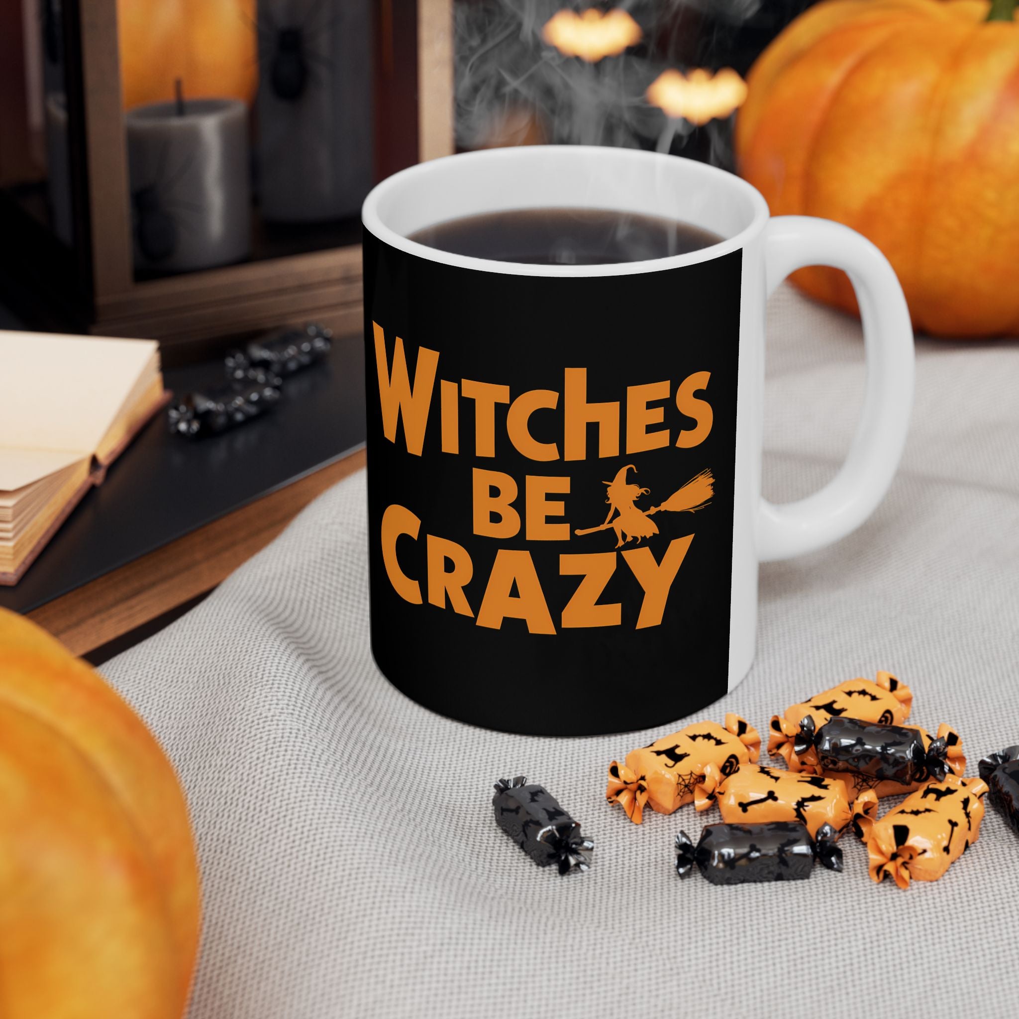 Witches Be Crazy Mug | Witch Halloween Coffee Mug | Cute Halloween Coffee Mug 11oz Main image