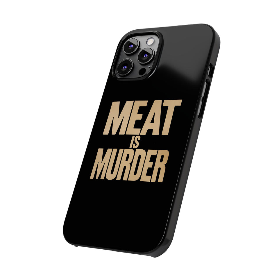 Premium Vegan Meat Is Murder iPhone Case | Vegan Gifts Slim Phone Cases